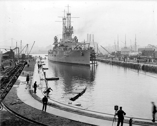 USS Utah BB-31 New York Navy Yard 1912 Photo