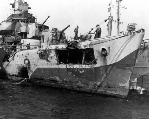 USS Witter DE-636 Undergoing Repairs Photo