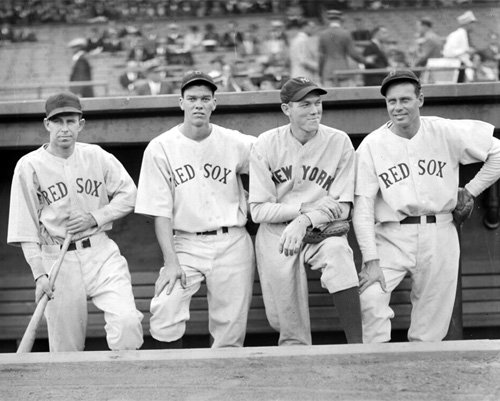Boston Red Sox and New York Yankees Rick Ferrell, George Dickey, Bill Dickey, Wes Ferrell 1935 Photo