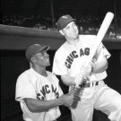 Chicago White Sox Minnie Miñoso and Eddie Robinson Look at Ted Williams Bat Photo
