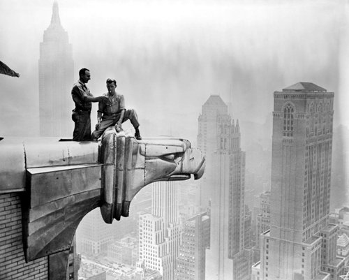 Guy Smoking On The Chrysler Building Photo