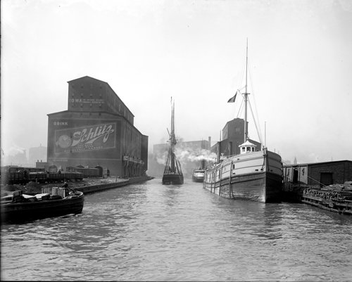 Chicago River Elevators 1900 Photo
