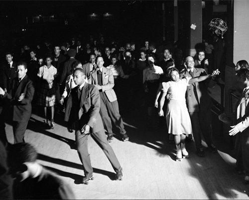 Saturday Night at the Roller Rink, Chicago, Illinois 1939 Photo