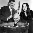 John Astin, Jackie Coogan, and Carolyn Jones in The Addams Family Photo
