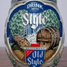 Vintage 1983 Old Style Ceramarte Beer Stein Mug, "Drink With Style" Limited
