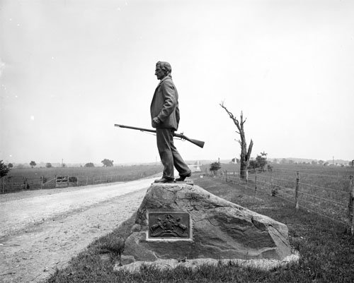 John Burns Statue in Gettysburg Between 1900 and 1906 Photo