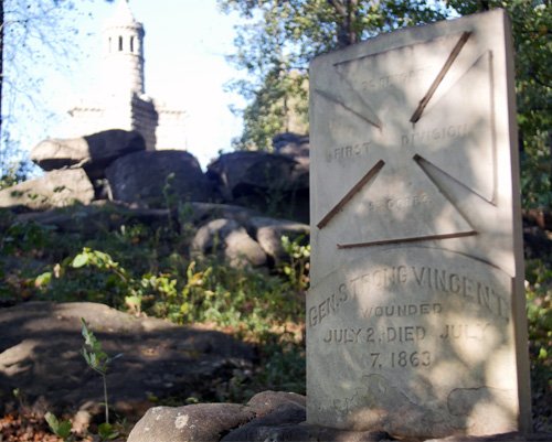 Stong Vincent Wound Marker, Little Round Top, Gettysburg 2018 Photo