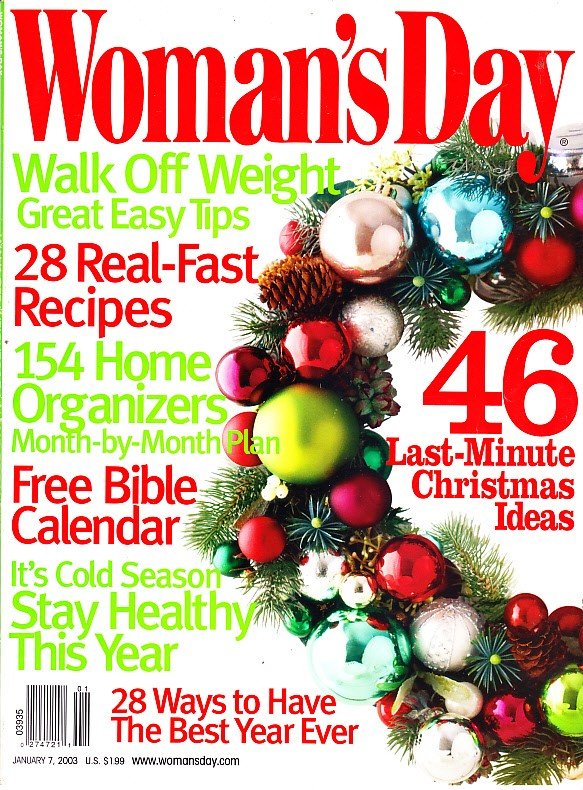 Woman's Day Magazine, January 7, 2003, Christmas