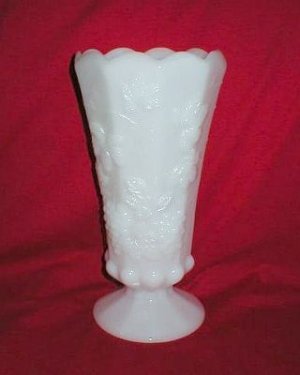 Anchor Hocking Rare Milk Glass Paneled Grape Vase