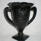 L.E. Smith Black Amethyst Loving Cup Trophy Vase