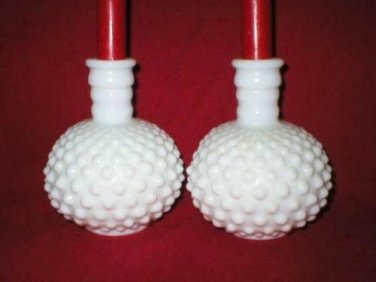 Milk Glass Candle Holder Set Hobnail Milk Glass Candlesticks