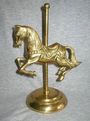 Vintage Solid Brass Carousel  Horse Circus Figurine