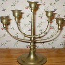 Small Solid Brass 5-Light Candelabra Candle Holder