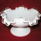 Fenton Glass 7" Silvercrest Footed Candy Compote Dish Fenton Glass 7" Silvercrest Footed Candy Compote Dish