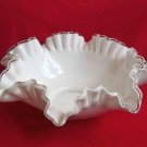 Fenton USA 10" White Milk Glass Silvercrest Bowl
