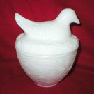 Avon Bird of Paradise Milk Glass Candle Jar Avon Bird of Paradise Milk Glass Candle Jar