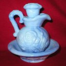 Avon Victorian Pitcher & Bowl Mini Blue Decanter Set