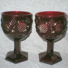 Avon Fostoria Cape Cod Ruby Red Water Goblets Avon Fostoria Cape Cod Ruby Red Water Goblets