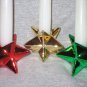 Three Christmas Holiday Metallic Star Taper Candle Holders
