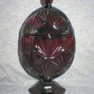 Luminarc Ruby Red French Glass Covered Compote Dish Luminarc Ruby Red French Glass Covered Compote Dish