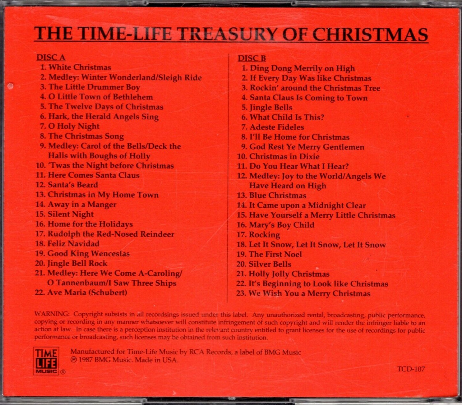 The Time-Life Treasury of Christmas 1987 CD Set