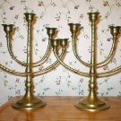 Pair of two Solid Brass 5-Light Candelabras