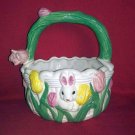 Ceramic Art Pottery Easter Bunny Basket
