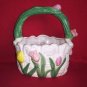 Ceramic Art Pottery Easter Bunny Basket