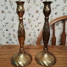 Swirl Twist Vintage Soild Brass Candle Holder Candlesticks