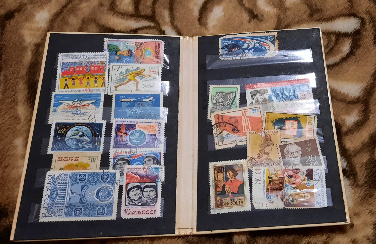 Postage stamps.