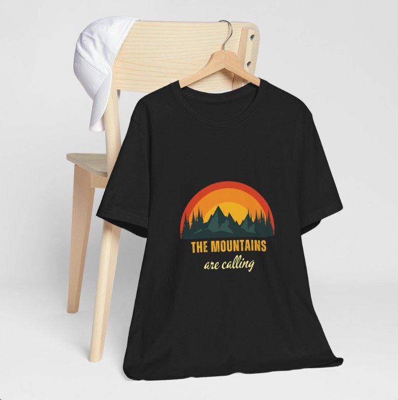 The Mountains are Calling Unisex Jersey Short Sleeve Tee HANDMADE