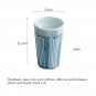 Handmade ceramic vintage teacup with blue and white underglaze color classical relief pattern