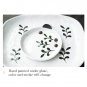 Vintage artistic handmade ceramic hand painted plants coffee cup and saucer set salad plate