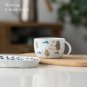 Handmade ceramic hand painted underglaze color forest breakfast tableware snack plate drinking cup