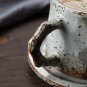 Handmade ceramic coffee cup and saucer set, hand painted glaze coffee set, mug and bottom plate