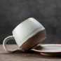 Handmade ceramic coffee cup and saucer set, hand painted glaze coffee set, mug and bottom plate