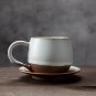 Couple suit handmade ceramic coffee cup and saucer set, hand painted glaze coffee set, mug and plate