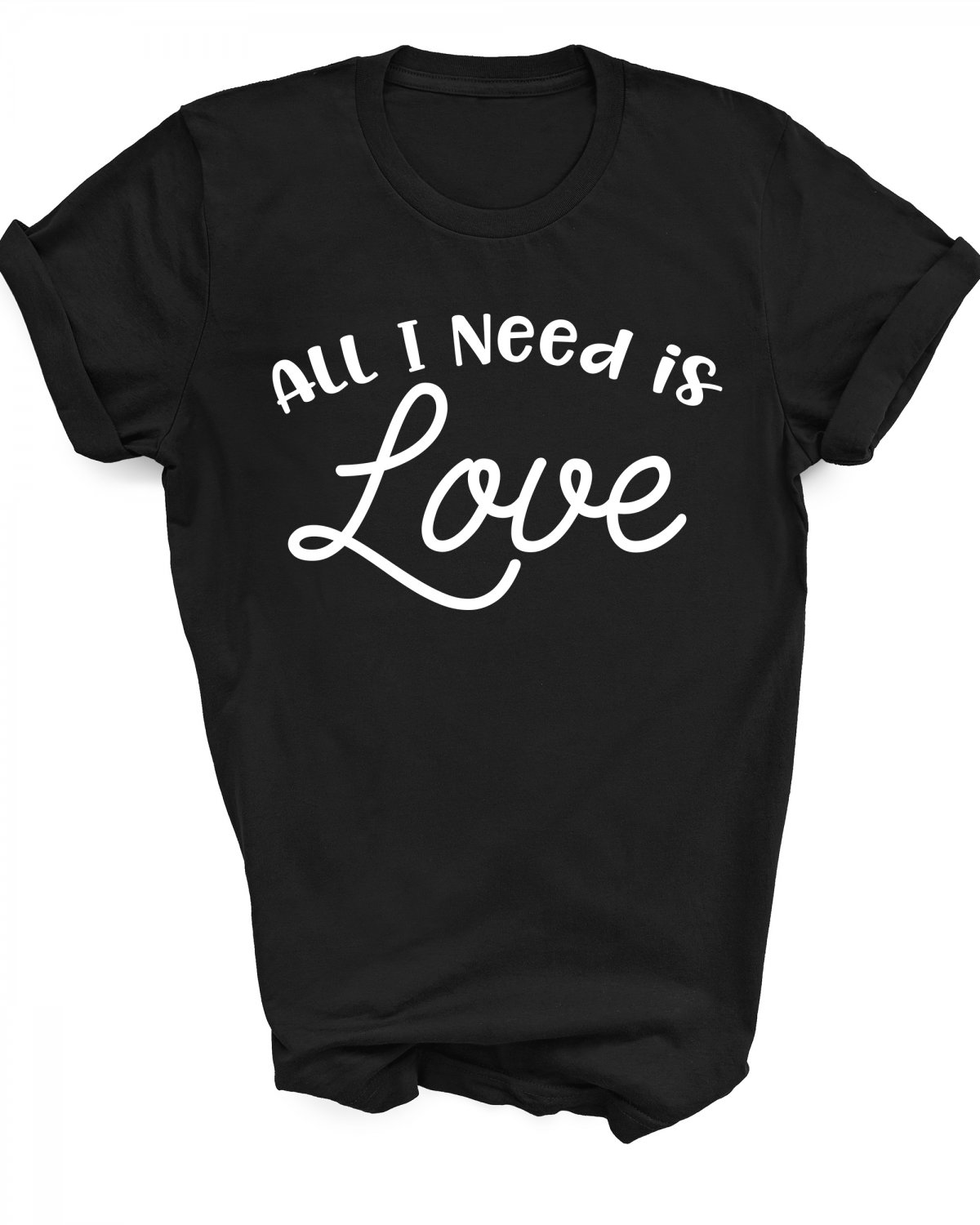 Valentines Day Shirt All I Need Is Love Large Black Tee 2155