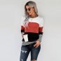 Autumn and winter new fashion women's pullover knitted sweater stitching top