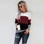 Autumn and winter new fashion women's pullover knitted sweater stitching top