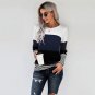Autumn and winter new fashion women's pullover knitted sweater stitching top