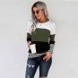 Autumn and winter new fashion women's pullover knitted sweater stitching top