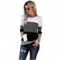 Autumn and winter new fashion women's pullover knitted sweater stitching top