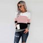 Autumn and winter new fashion women's pullover knitted sweater stitching top