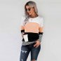 Autumn and winter new fashion women's pullover knitted sweater stitching top
