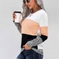 Autumn and winter new fashion women's pullover knitted sweater stitching top