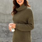 Fashion women's new solid color high neck long sleeve pullover sweater
