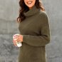 Fashion women's new solid color high neck long sleeve pullover sweater