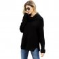Fashion women's new solid color high neck long sleeve pullover sweater