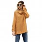 Fashion women's new solid color high neck long sleeve pullover sweater